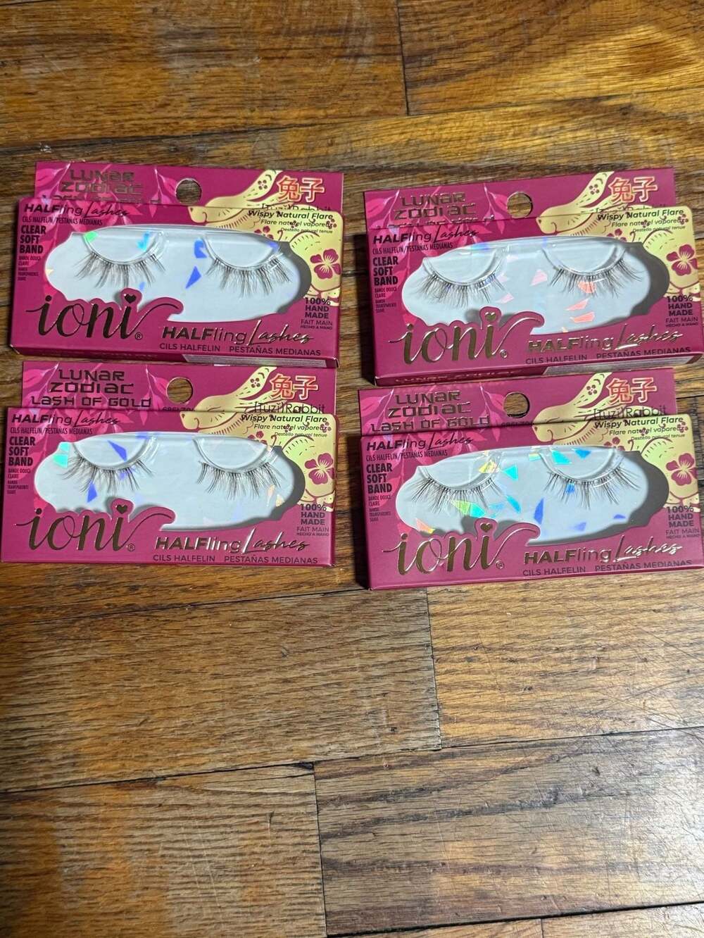 Lot of 4 Ioni Lunar Zodiac Lash of Gold Half Lashes Wispy Natural Flare